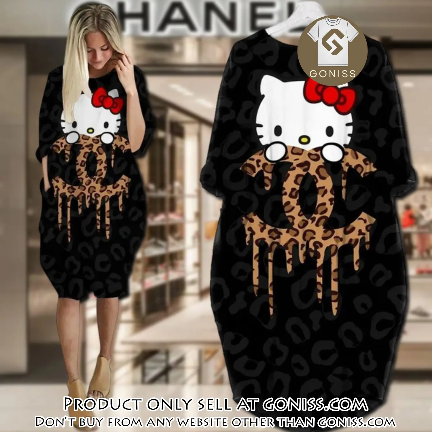 Chanel hello kitty batwing pocket dress luxury brand for women pd077 gn0504998